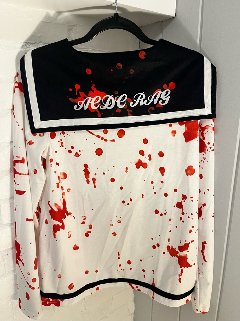 ACDC Rag White Sailor-Style Top with Red Splatter - Picture 3 of 6